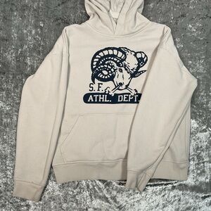 GAP Cream Hoodie with Navy Graphic